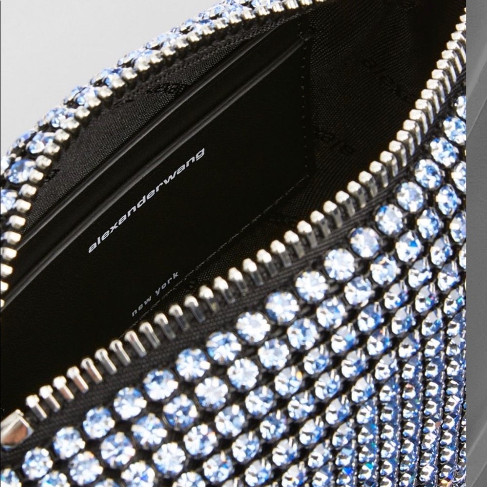 Alexander Wang Mini Pouch Rhinstone Mesh Blue